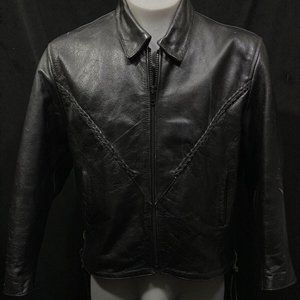 Genuine Leather Jacket XXL UNIKS Car Coat Black Lined W Removable Motorcycle